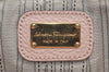 Authentic Salvatore Ferragamo Vintage Gancini Leather Hand Tote Bag Pink 8714J