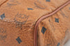 Authentic MCM Vintage Visetos Leather Shoulder Tote Bag Brown 8716J