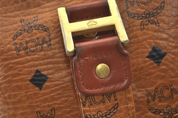 Authentic MCM Vintage Visetos Leather Shoulder Tote Bag Brown 8716J