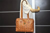 Authentic MCM Vintage Visetos Leather Shoulder Tote Bag Brown 8716J