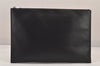 Authentic SAINT LAURENT Documents Case Clutch Bag Leather Black YSL 8717M
