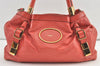 Authentic Chloe Vintage Victoria 2Way Shoulder Tote Bag Leather Pink 8718J