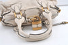 Authentic Chloe Vintage Paddington Leather Shoulder Hand Bag White 8719J