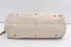 Authentic Chloe Vintage Paddington Leather Shoulder Hand Bag White 8719J