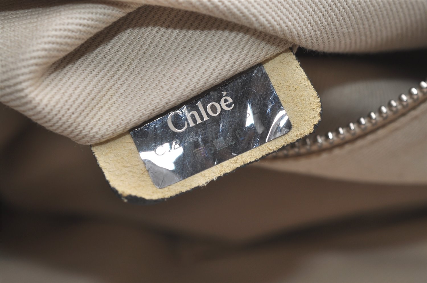 Authentic Chloe Vintage Paddington Leather Shoulder Hand Bag White 8719J