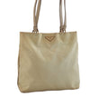 Authentic PRADA Vintage Nylon Leather Hand Bag Purse Beige 8720M