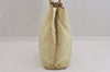 Authentic PRADA Vintage Nylon Leather Hand Bag Purse Beige 8720M