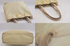 Authentic PRADA Vintage Nylon Leather Hand Bag Purse Beige 8720M