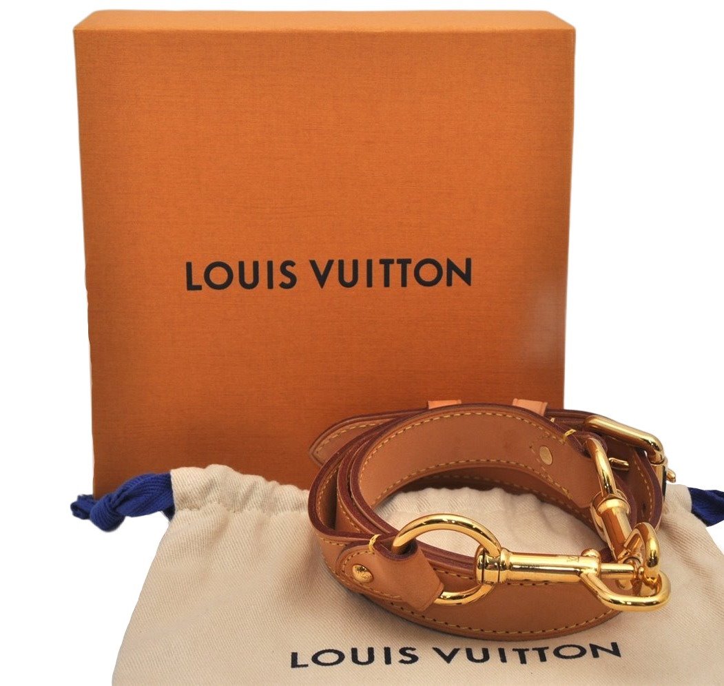 Authentic Louis Vuitton Leather Shoulder Strap Beige 35.4-39.4