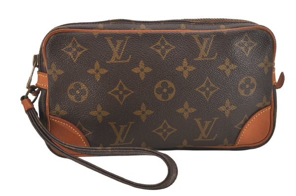 Auth Louis Vuitton Monogram Marly Dragonne PM Clutch Hand Bag Old Model LV 8723M