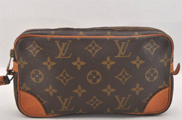 Auth Louis Vuitton Monogram Marly Dragonne PM Clutch Hand Bag Old Model LV 8723M