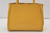 Authentic FENDI Vintage 2JOURS Leather 2Way Shoulder Hand Bag Purse Yellow 8724J