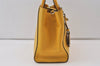 Authentic FENDI Vintage 2JOURS Leather 2Way Shoulder Hand Bag Purse Yellow 8724J