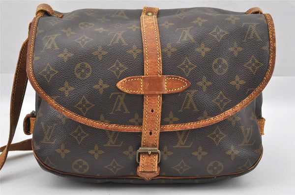 Authentic Louis Vuitton Monogram Saumur 30 Shoulder Cross Bag M42256 Junk 8726I