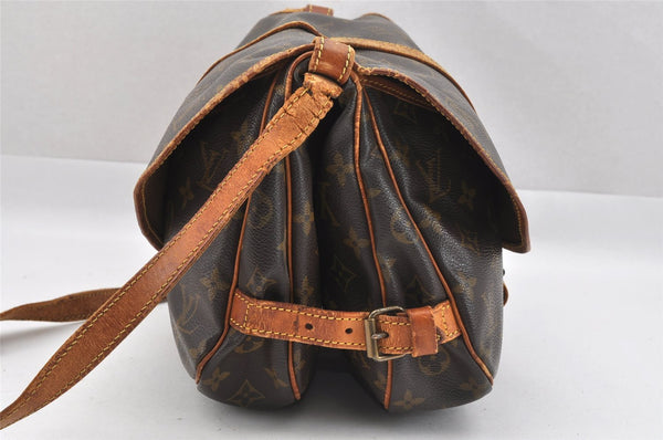 Authentic Louis Vuitton Monogram Saumur 30 Shoulder Cross Bag M42256 Junk 8726I
