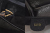 Authentic GUCCI Bamboo Vintage Hand Bag Suede Leather Black 8727M