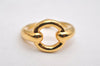 Authentic HERMES Scarf Ring Moris Circle Design Gold Tone 8729J