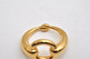 Authentic HERMES Scarf Ring Moris Circle Design Gold Tone 8729J