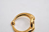 Authentic HERMES Scarf Ring Moris Circle Design Gold Tone 8729J