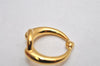 Authentic HERMES Scarf Ring Moris Circle Design Gold Tone 8729J