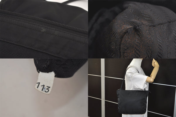 Authentic PRADA Vintage Nylon Shoulder Hand Bag Purse Black 8730M