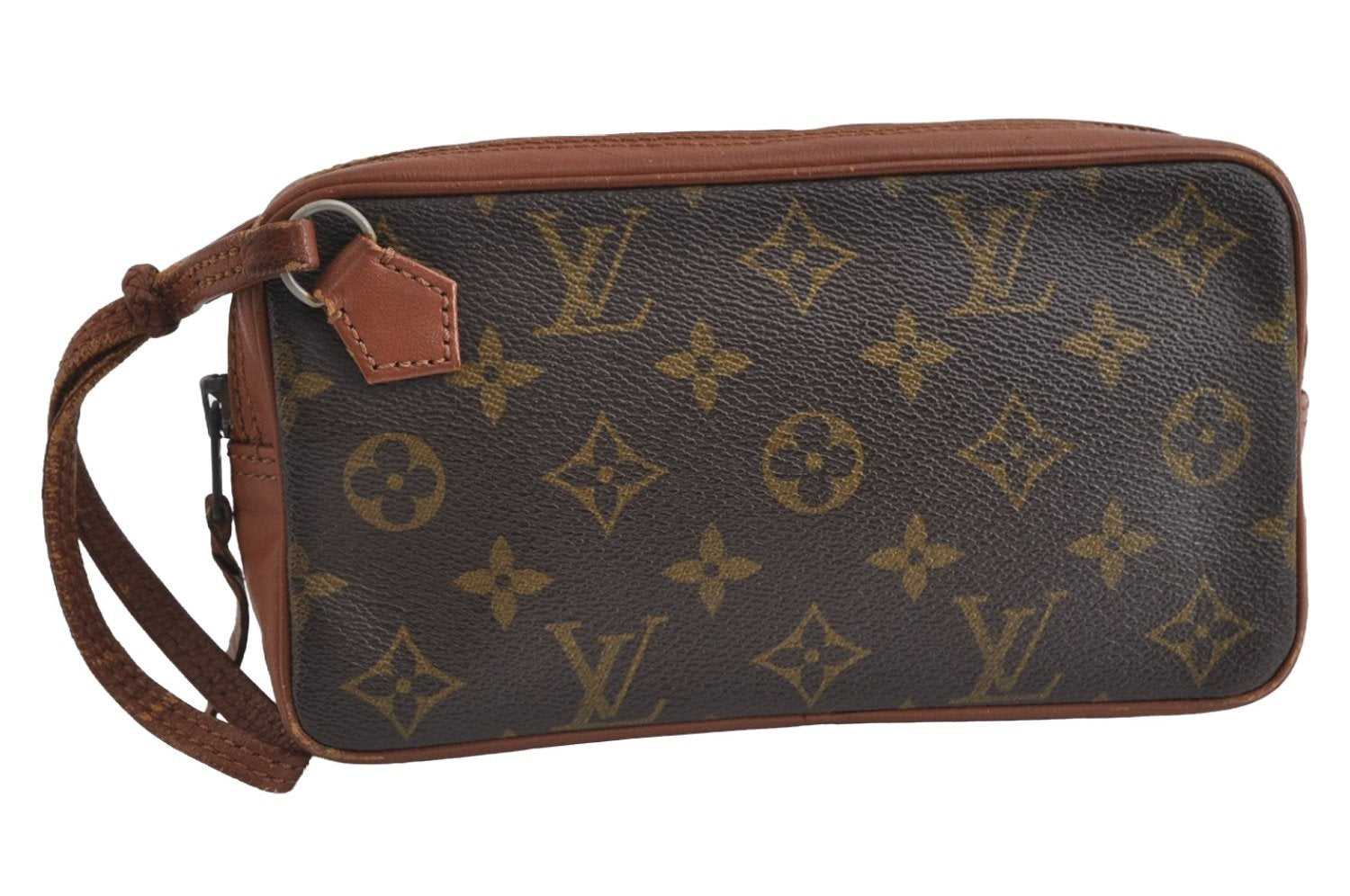 Auth Louis Vuitton Monogram Pochette Sport PM Clutch Hand Bag Old Model LV 8731I