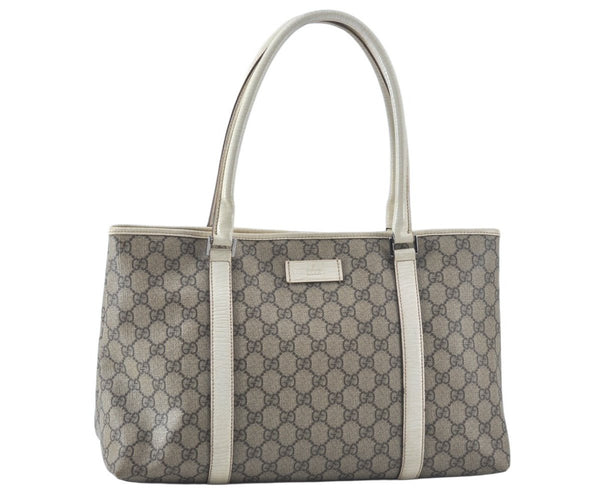 Authentic GUCCI Vintage Shoulder Tote Bag GG PVC Leather Brown 8732J