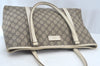 Authentic GUCCI Vintage Shoulder Tote Bag GG PVC Leather Brown 8732J