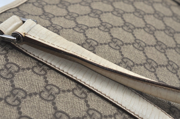 Authentic GUCCI Vintage Shoulder Tote Bag GG PVC Leather Brown 8732J