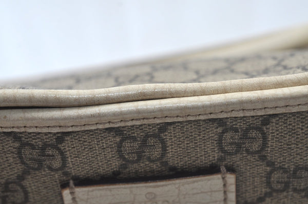 Authentic GUCCI Vintage Shoulder Tote Bag GG PVC Leather Brown 8732J