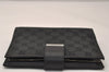 Authentic GUCCI Agenda Notebook Cover Purse GG Canvas Leather 115241 Black 8734J