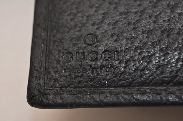 Authentic GUCCI Agenda Notebook Cover Purse GG Canvas Leather 115241 Black 8734J