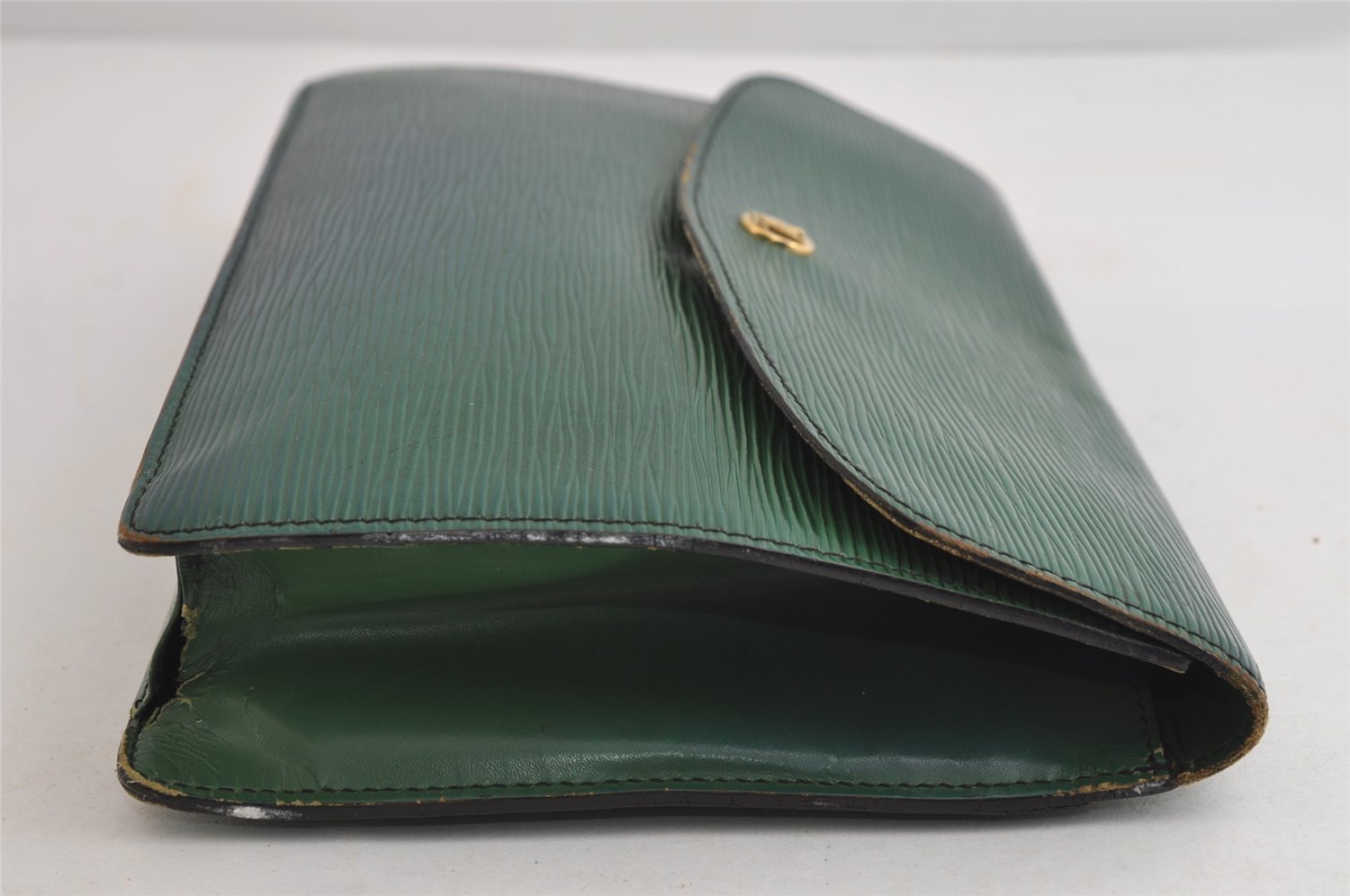 Authentic Louis Vuitton Epi Montaigne 27 Clutch Hand Bag Green M52654 Junk 8735I