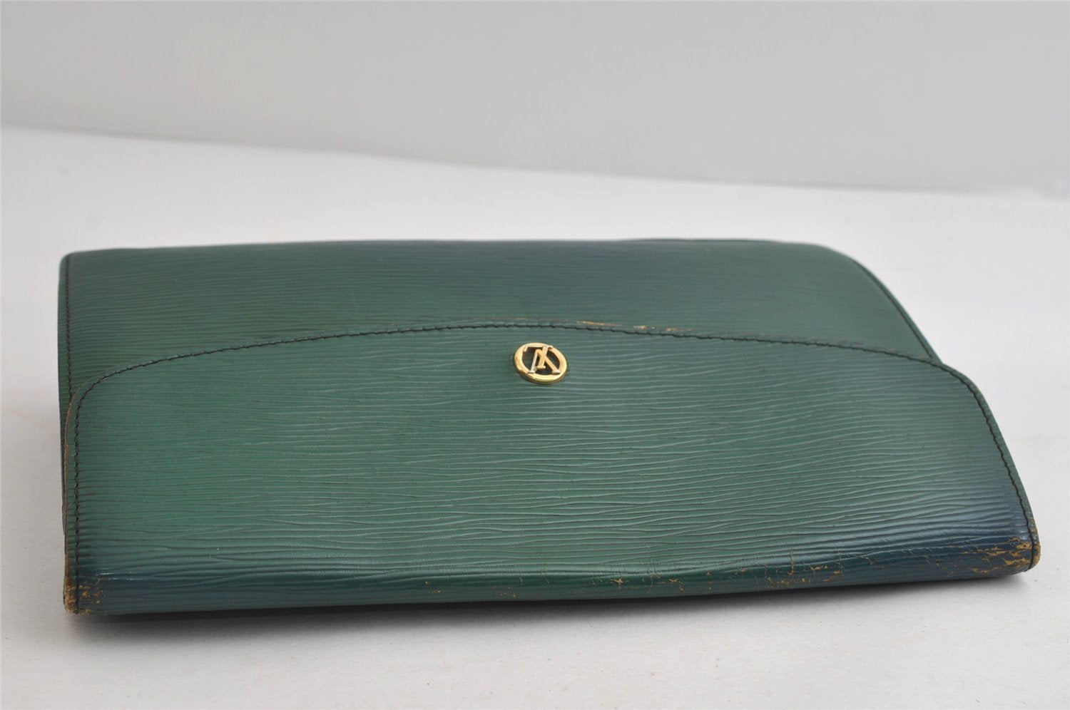 Authentic Louis Vuitton Epi Montaigne 27 Clutch Hand Bag Green M52654 Junk 8735I