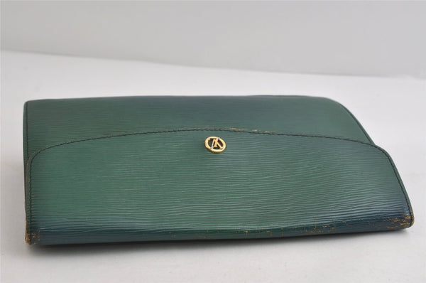 Authentic Louis Vuitton Epi Montaigne 27 Clutch Hand Bag Green M52654 Junk 8735I