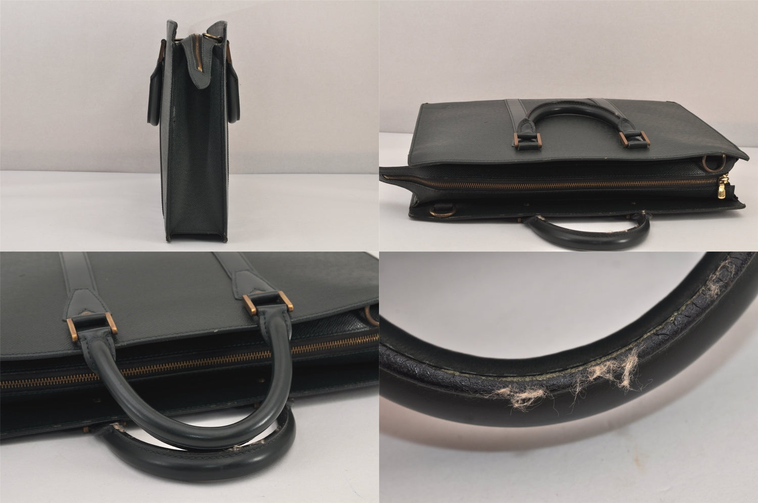 Auth Louis Vuitton Taiga Porte Documents Lozan 2Way Briefcase M30054 Green 8736M
