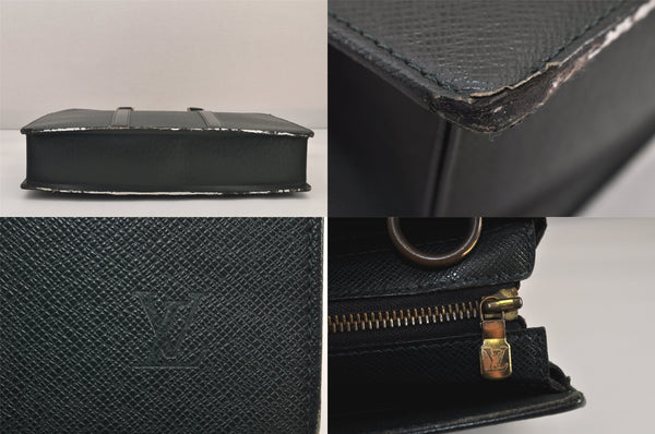Auth Louis Vuitton Taiga Porte Documents Lozan 2Way Briefcase M30054 Green 8736M