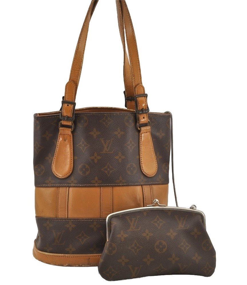 Authentic Louis Vuitton Monogram Bucket PM Shoulder Tote Bag USA Model LV 8737I