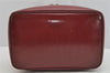 Authentic GUCCI Bamboo Vanity Hand Bag Purse Leather Bordeaux Red 8737J