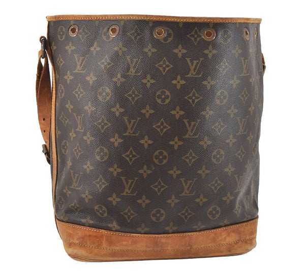 Authentic Louis Vuitton Monogram Noe Shoulder Drawstring Bag M42224 LV 8738I
