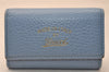 Authentic GUCCI Swing 6 Hooks Key Case Purse Leather 354499 Light Blue 8739J