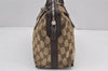 Authentic GUCCI Web Sherry Line Hand Boston Bag GG Canvas Leather Brown 8741J