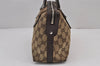 Authentic GUCCI Web Sherry Line Hand Boston Bag GG Canvas Leather Brown 8741J