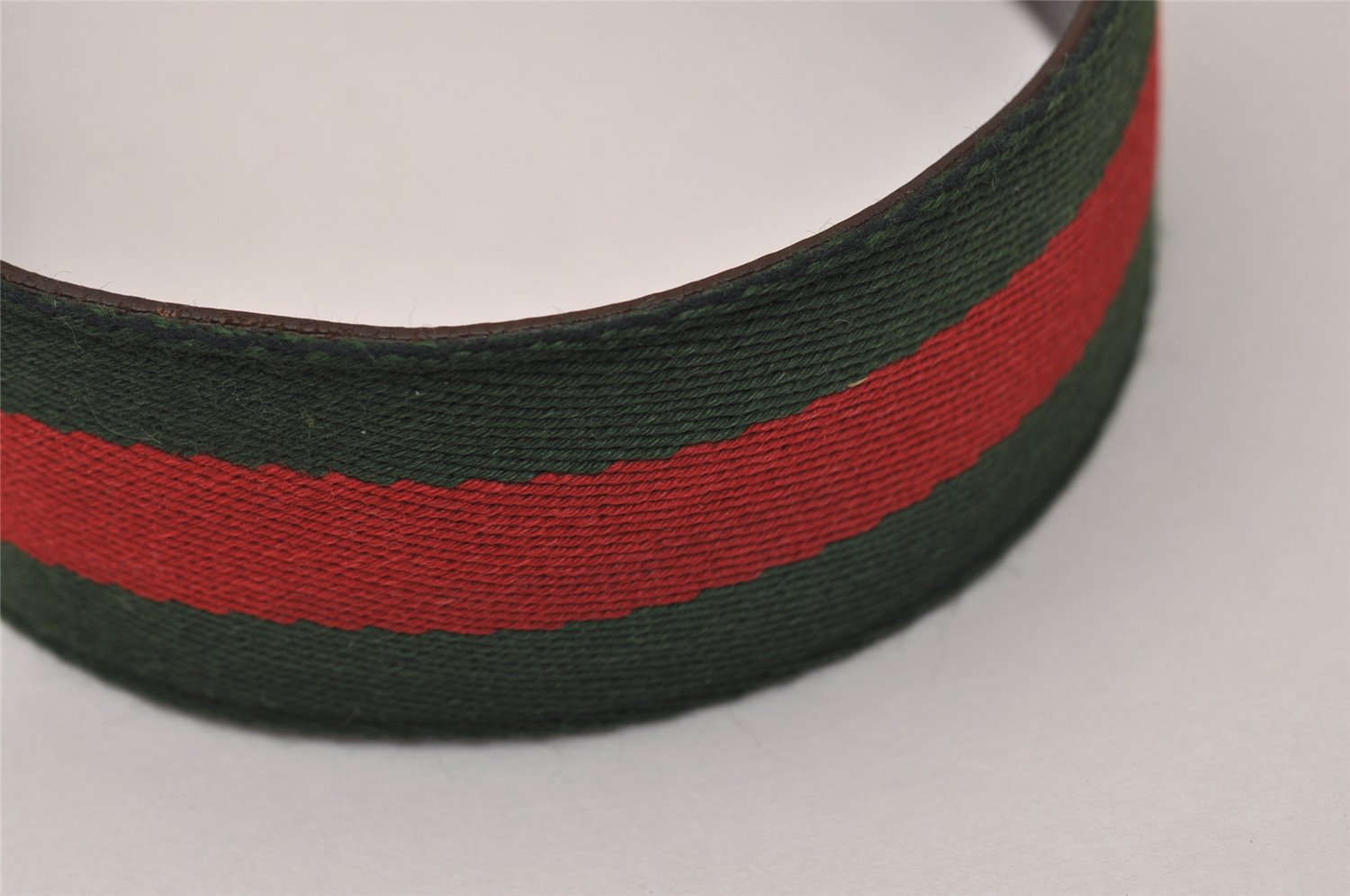 Auth GUCCI Web Sherry Line Belt Canvas Leather 90cm 35.4