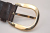 Auth GUCCI Web Sherry Line Belt Canvas Leather 90cm 35.4" 138613 Brown 8742J