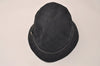 Authentic GUCCI Vintage Bucket Hat GG Canvas Leather Size L 22" Black 8743J