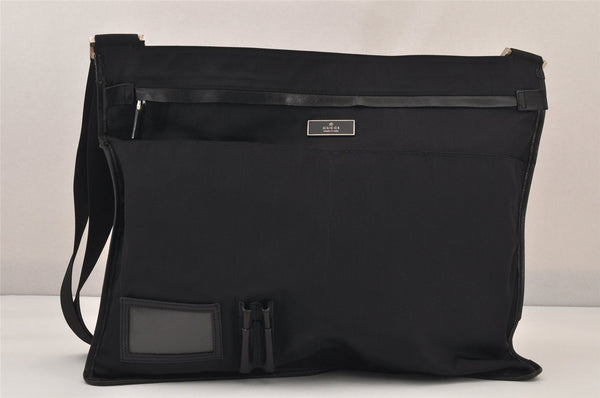 Authentic GUCCI Vintage Shoulder Cross Bag Nylon Leather 0190331 Black 8743M