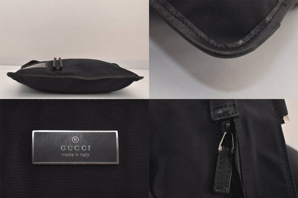 Authentic GUCCI Vintage Shoulder Cross Bag Nylon Leather 0190331 Black 8743M