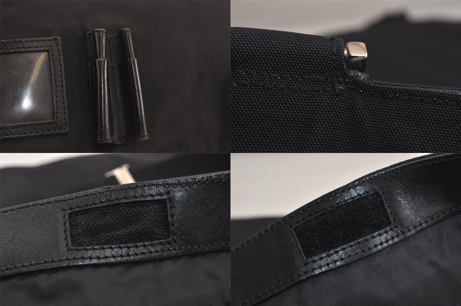 Authentic GUCCI Vintage Shoulder Cross Bag Nylon Leather 0190331 Black 8743M