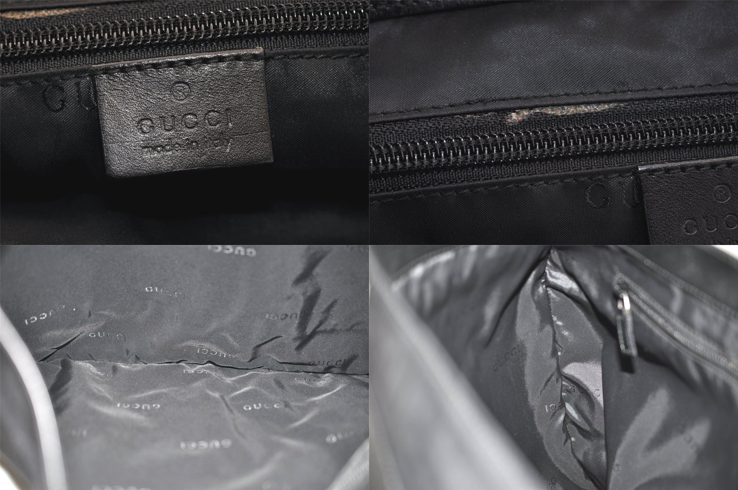 Authentic GUCCI Vintage Shoulder Cross Bag Nylon Leather 0190331 Black 8743M